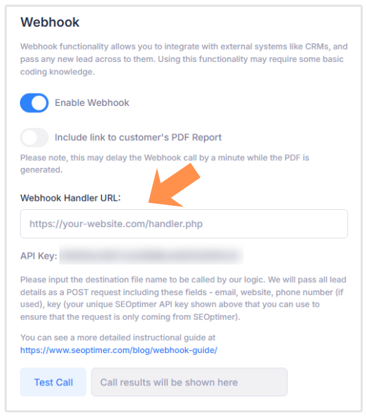 Webhook Handler URL